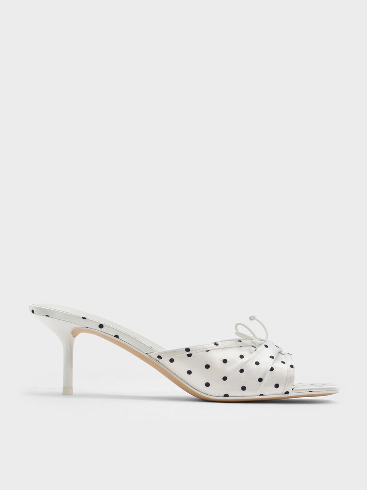 Sadira Satin Polka-Dot Heeled Mules, Multi2, hi-res
