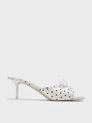 Sadira Satin Polka-Dot Heeled Mules, Multi2, hi-res