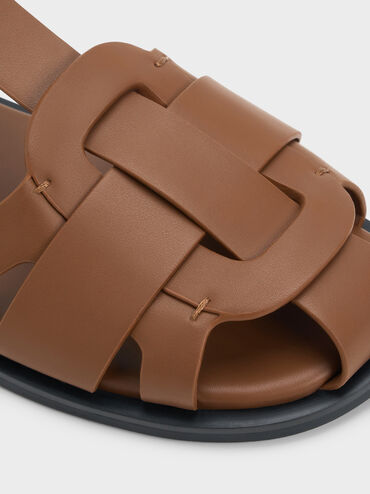 Easley T-Bar Caged Sandals, Caramel, hi-res
