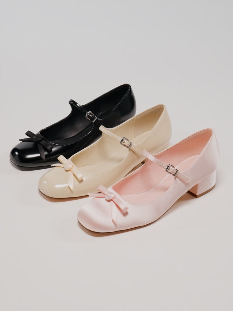 Kelis Rose-Bow Mary Jane Pumps, Black Boxed, hi-res