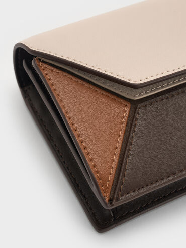 Nasrin Geometric Long Wallet, Multi Brown, hi-res