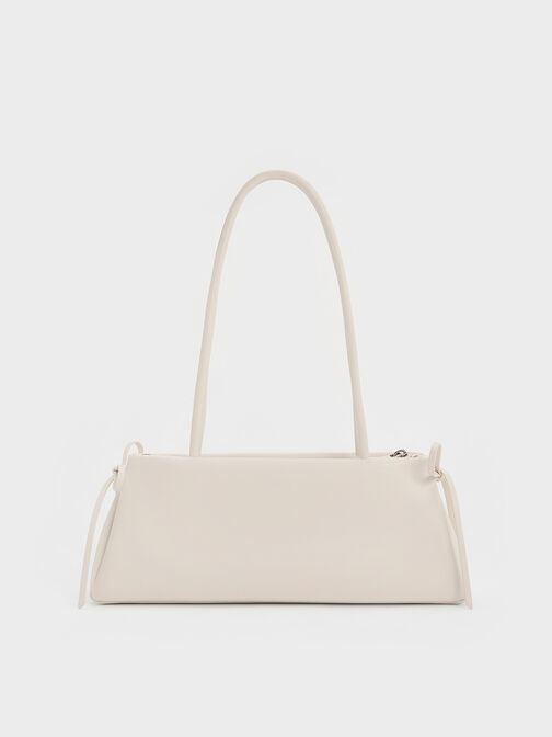 Hazel Bow Elongated Trapeze Shoulder Bag, Meringue White, hi-res