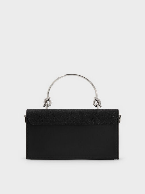 محفظة كريستين بسلسلة وتصميم لامع, أسود كلاسيكي, hi-res