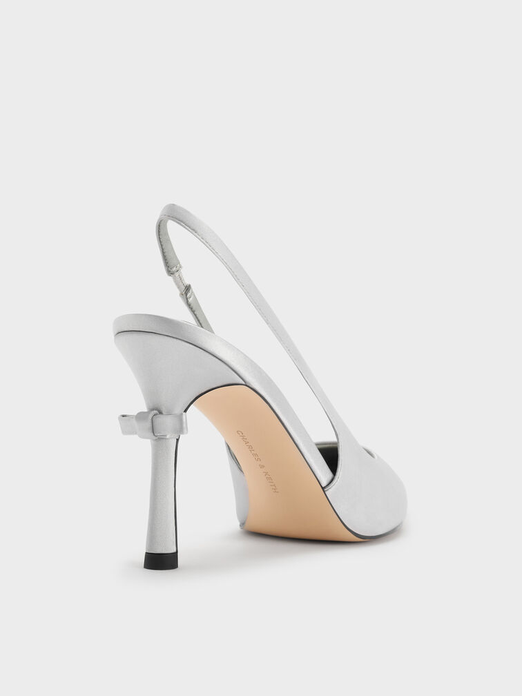 Brantley Bow Slingback Pumps, Grey, hi-res