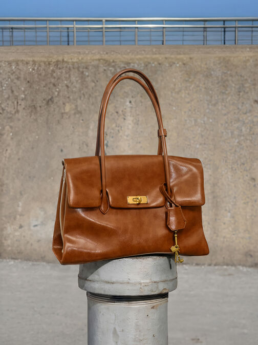 Kerry Trapeze Tote Bag, Distressed Tan, hi-res