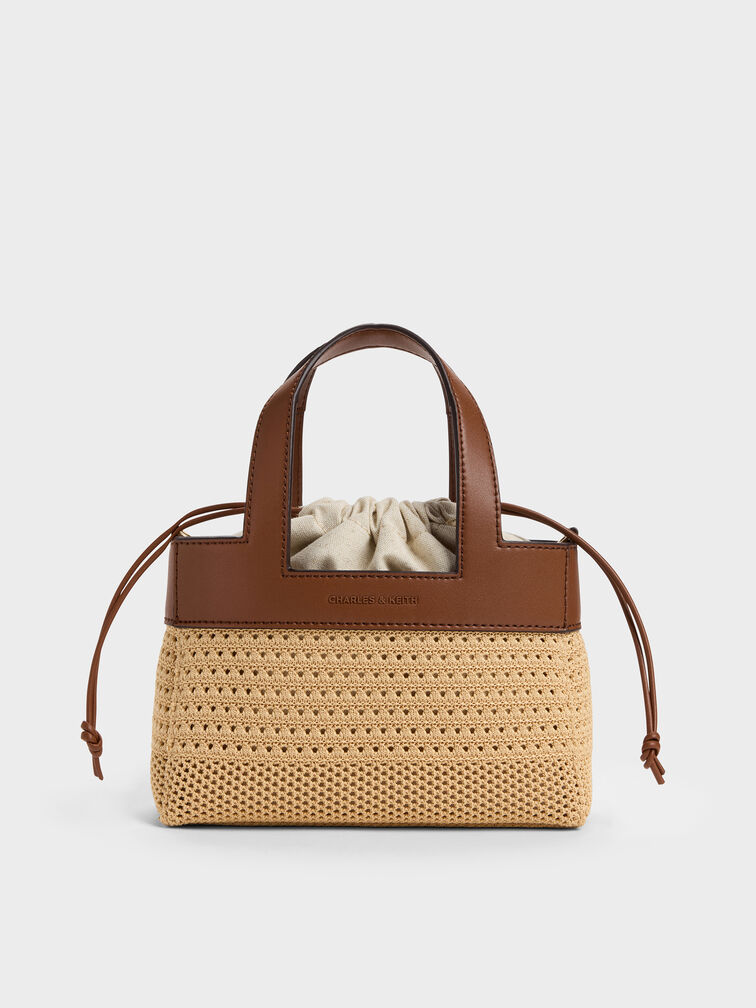 Girls' Ida Knitted Mini Bag, Beige, hi-res
