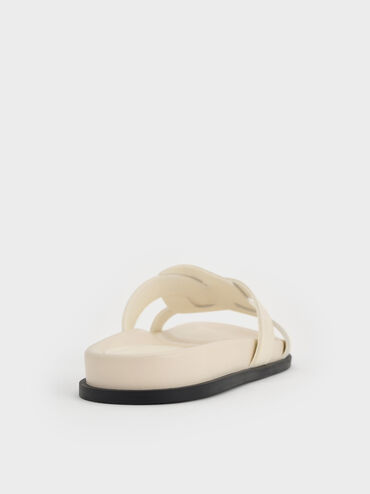 Fannie Interwoven Slide Sandals, Cream, hi-res