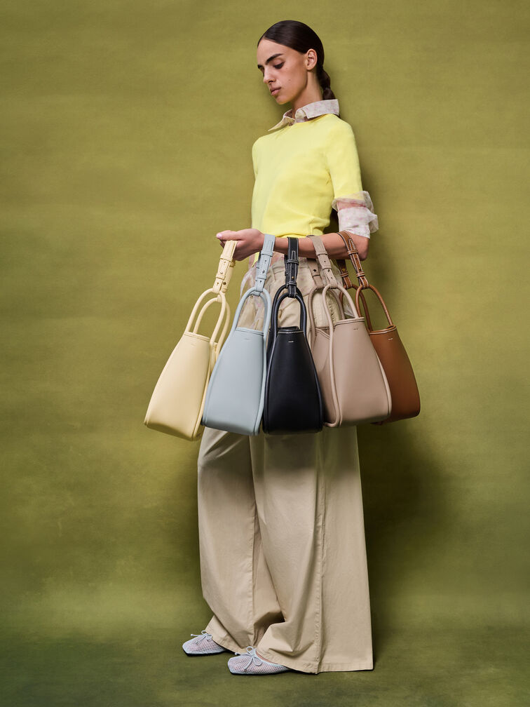 Mini Lyla Tubular Tote Bag, Black, hi-res