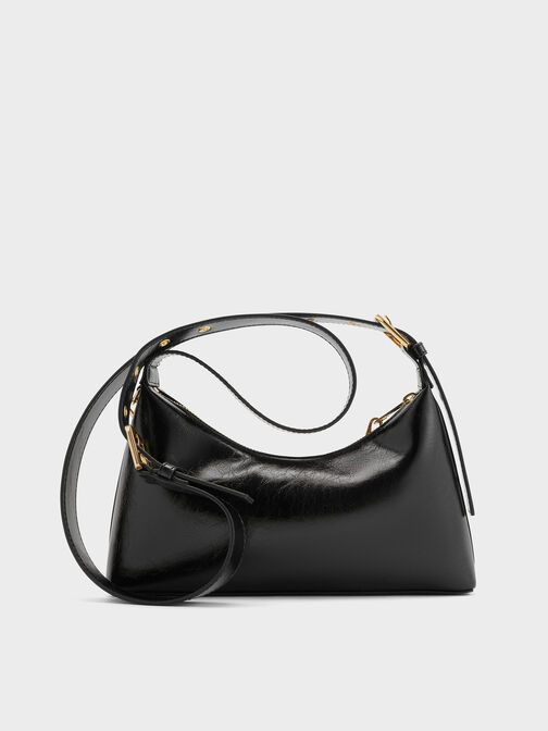 Atwood Chain-Embellished Shoulder Bag, Black, hi-res