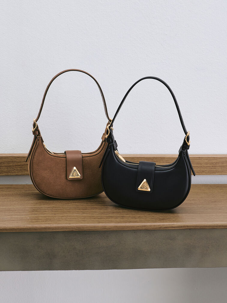 Trice Belted Shoulder Bag, Mocha Brown, hi-res