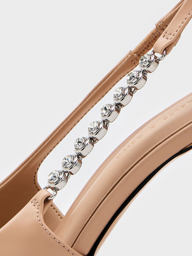 حذاء فلوريس مفتوح من الخلف بحزام مرصّع بالأحجار, لون البشرة الطبيعي, hi-res