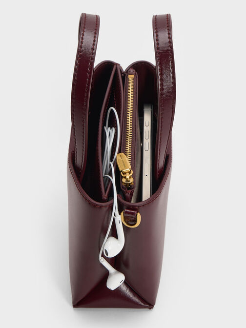 Mini Sybill Tote Bag, Wineberry Red, hi-res