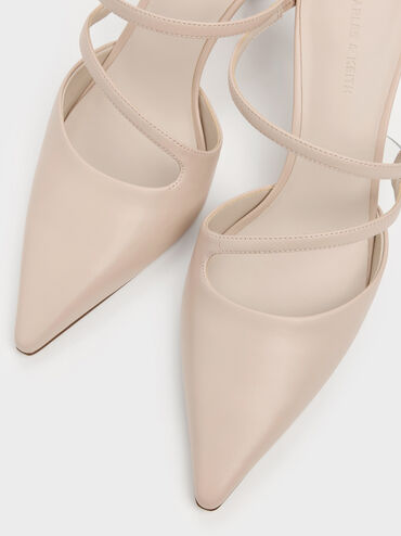 حذاء ميول أردن بمقدمة مدببة وكعب متموج, وردي فاتح, hi-res