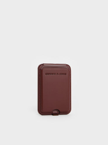 Cyrus Leather Bi-Fold Card Holder, Burgundy, hi-res