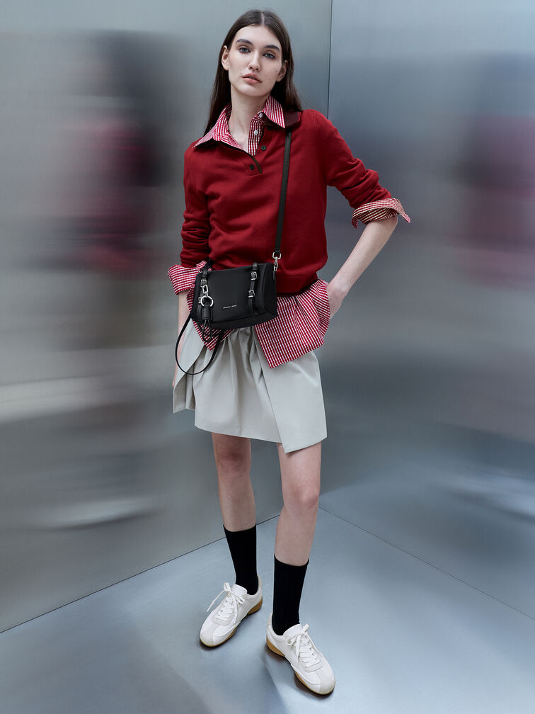 حقيبة كتف صغيرة من النايلون من ليفي, أسود كلاسيكي, hi-res