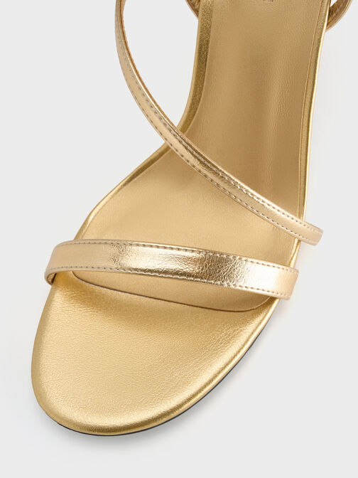 Andricia Metallic Strappy Stiletto Sandals, Gold, hi-res