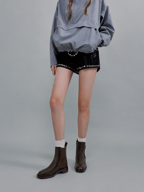 بوت لاندو تشيلسي بمشبك ميتاليك, بني داكن, hi-res