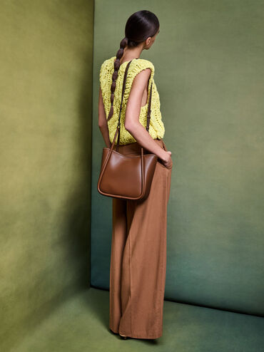 Mini Lyla Tubular Tote Bag, Chocolate, hi-res