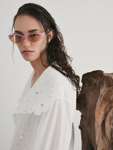 Bijou Cateye Sunglasses, Jelly Pink, hi-res