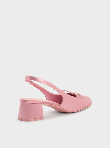 Sadira Satin Slingback Pumps, Pink, hi-res
