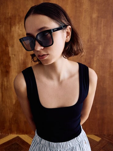 نظارات شمسية بريا قابلة للطي, أسود, hi-res