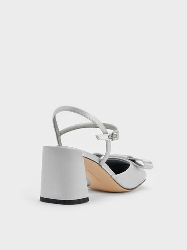 Brantley Bow Ankle-Strap Pumps, Grey, hi-res