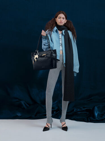 حقيبة دلفينا بحزام, أسود كلاسيكي, hi-res