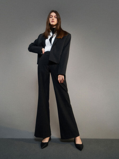 حذاء بكعب ترابيزي, أسود, hi-res