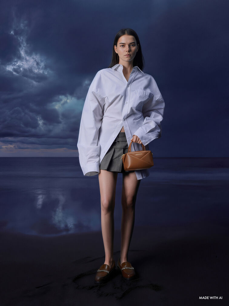 حقيبة بولينج هندسية من ميدوري, شوكولاتي, hi-res