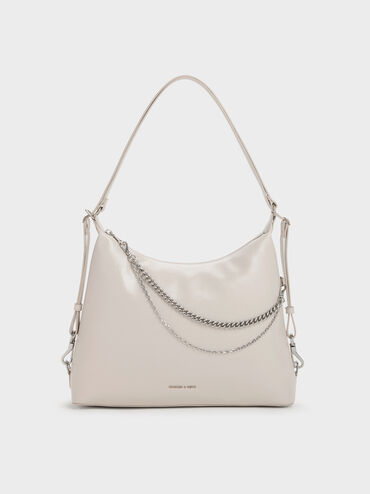 Atwood Chain Convertible Hobo Bag, Shell Grey, hi-res