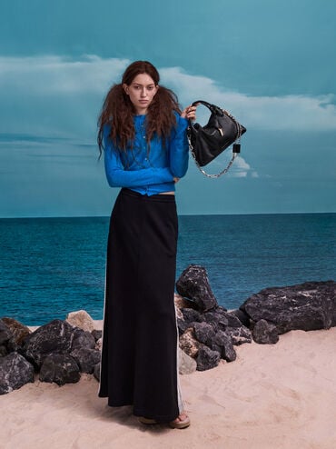 Mini Delfina Chain Tote Bag, Noir, hi-res