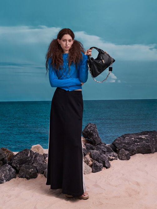 Mini Delfina Chain Tote Bag, Noir, hi-res