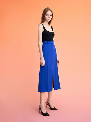 حذاء بكعب ستيليتو وسير خلفي, أسود, hi-res