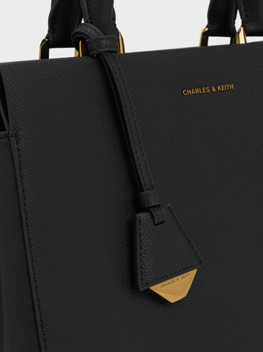 Mirabelle Structured Top Handle bag, Black, hi-res