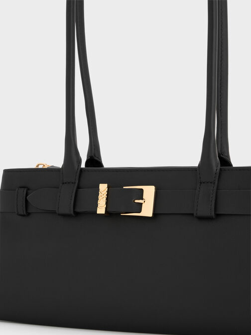 شنطة كتف جودي جلد طبيعي, أسود, hi-res