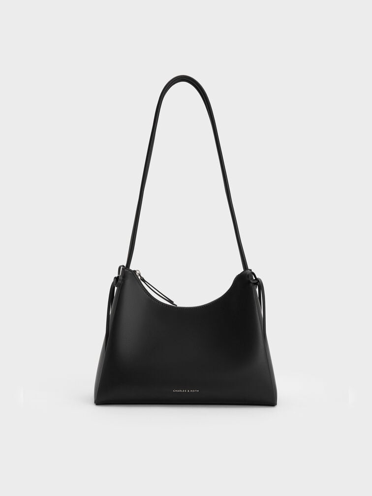 Hazel Bow Hobo Bag, Noir, hi-res