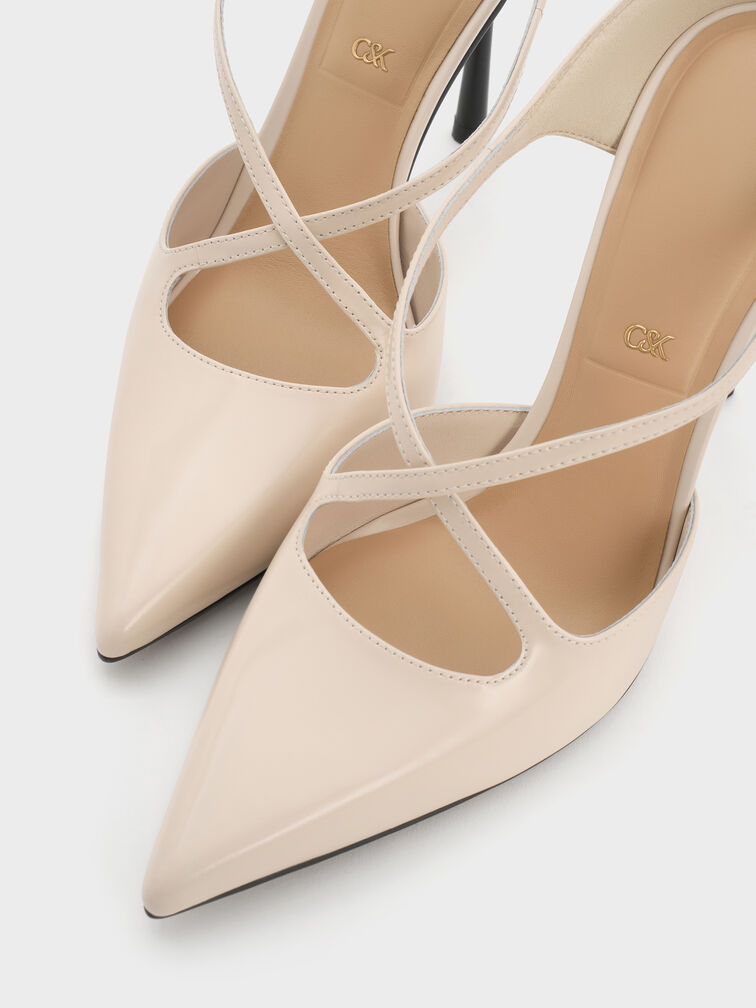 أحذية مولز كايرا من الجلد بأحزمة متقاطعة وكعب ستيليتو رفيع, شوفاني, hi-res