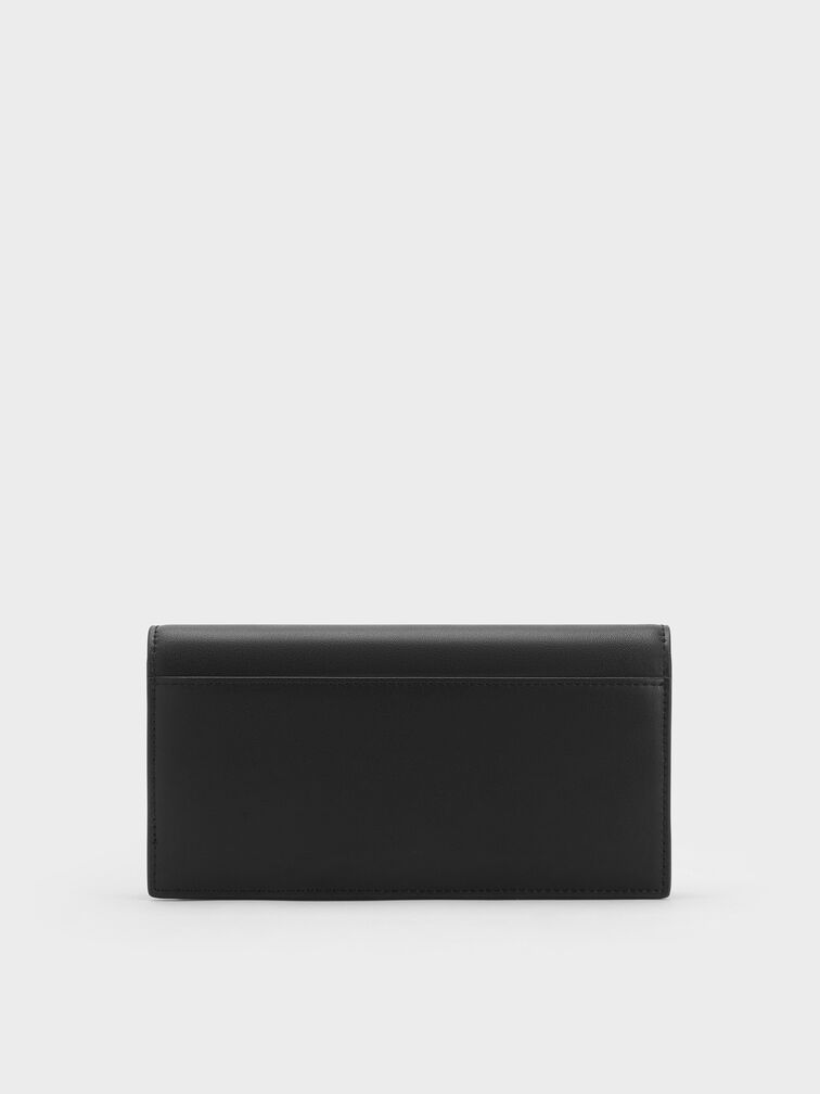 Nasrin Geometric Long Wallet, Noir, hi-res