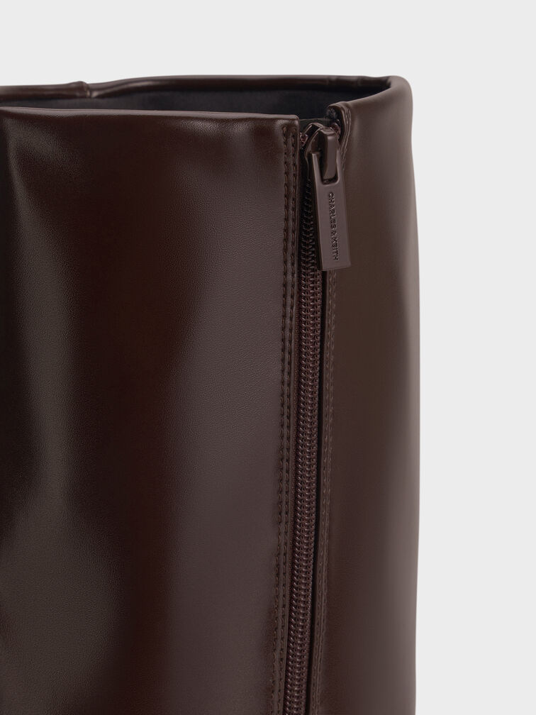 Pointed Stiletto Knee-High Boots, Burgundy, hi-res