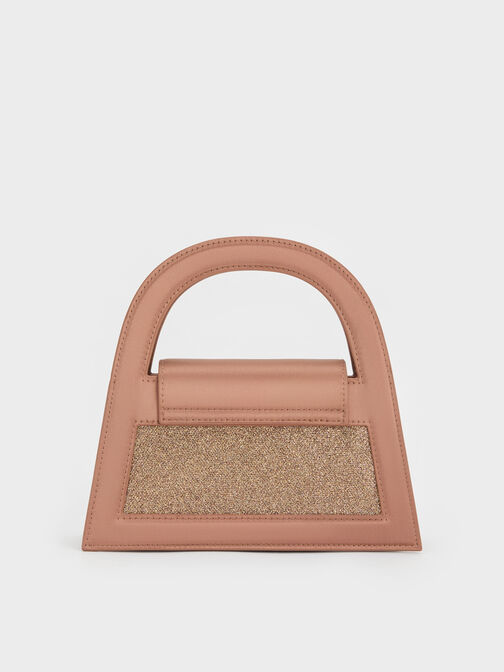 حقيبة إيست بمقبض علوي وتصميم لامع, برونزي, hi-res