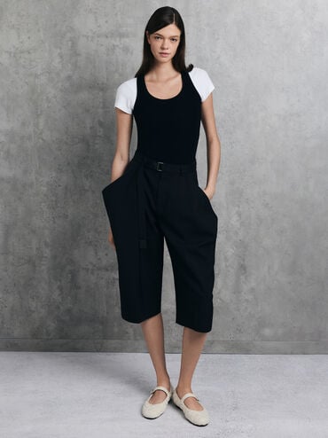 حذاء فلات كارمل تويد مبطن بمشبك, أبيض, hi-res