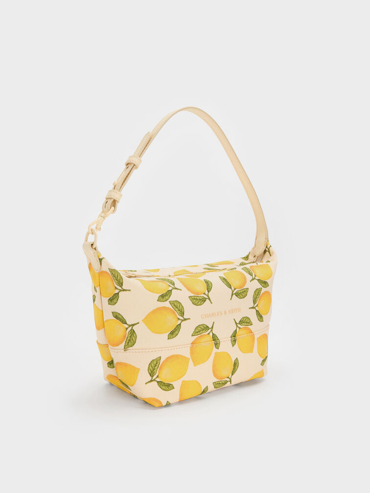 Amity Canvas Lemon-Print Hobo Bag, Butter Yellow, hi-res