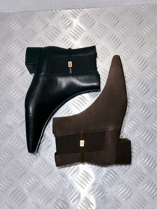 بوت جورجينا شمواه بمقدمة مربعة, بني محبّب غامق, hi-res