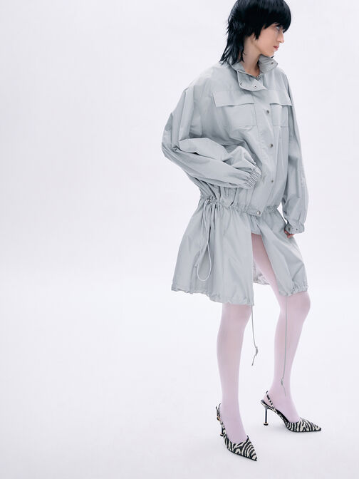 Wynn Zebra-Print Pointed-Toe Sculptural-Heel Slingback Pumps, Animal Print Natural, hi-res