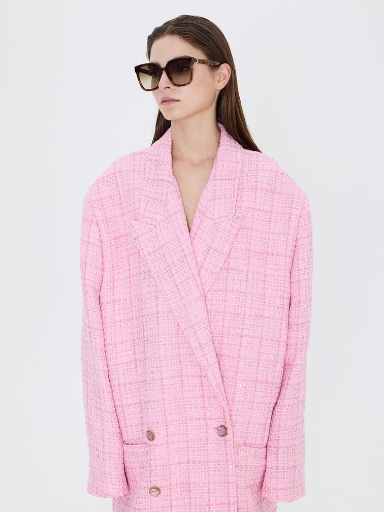 نظارة شمسية جابين واسعة بتصميم فراشة بنقشة سلحفاة, لون صدفة السلحفاة, hi-res