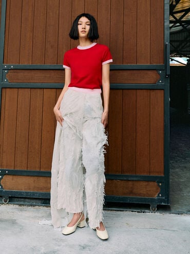 حذاء "داني" بسير خلفي لامع, أبيض طباشيري, hi-res