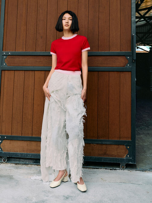 حذاء "داني" بسير خلفي لامع, أبيض طباشيري, hi-res