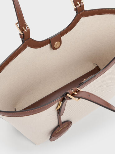 XL Enola Canvas Tote Bag, Chocolate, hi-res