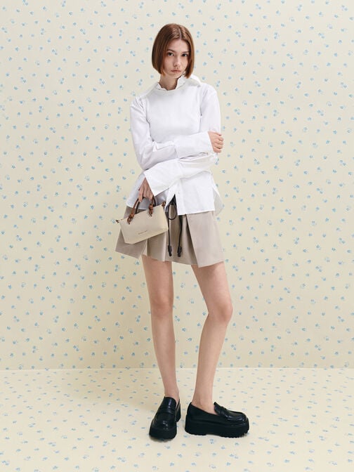 Sammie Canvas Knotted-Handle Tote Bag, Chocolate, hi-res