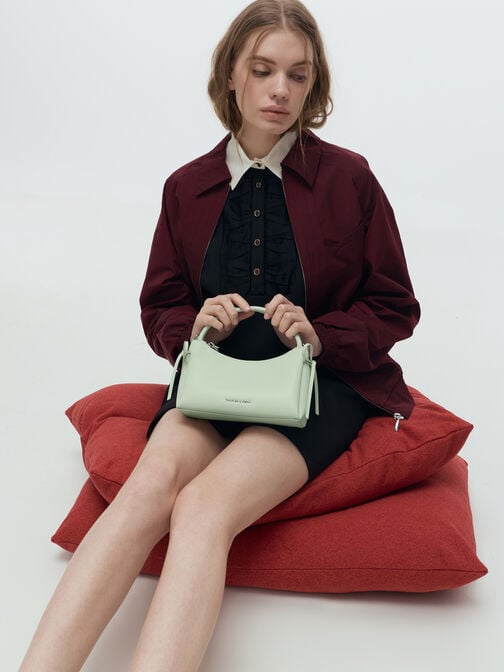 Hazel Bow Top Handle Bag, Mint Green, hi-res